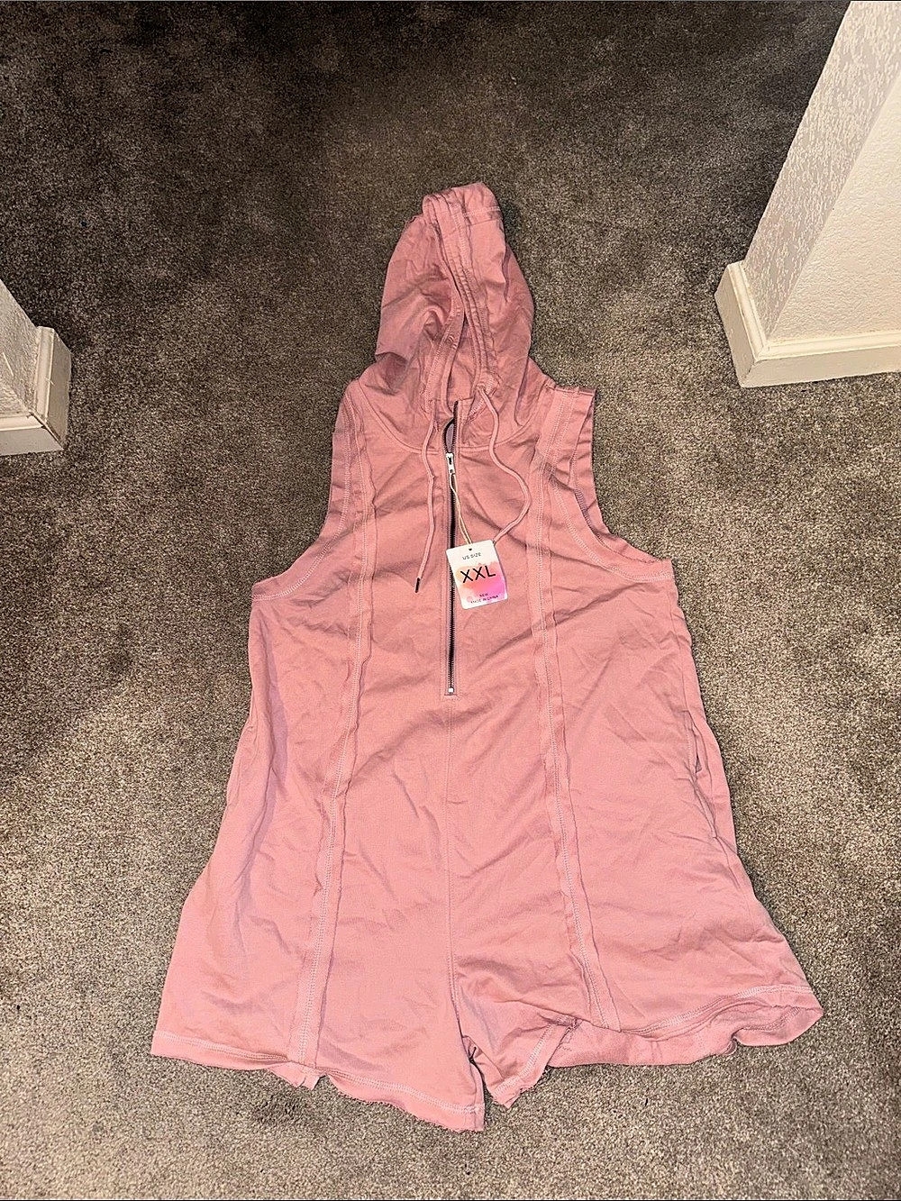 Short Half Zipper Romper